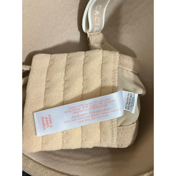 Cacique Lightly Line T-Shirt Bra 46D Beige Underwire Padded Cups Nude - Picture 6 of 6